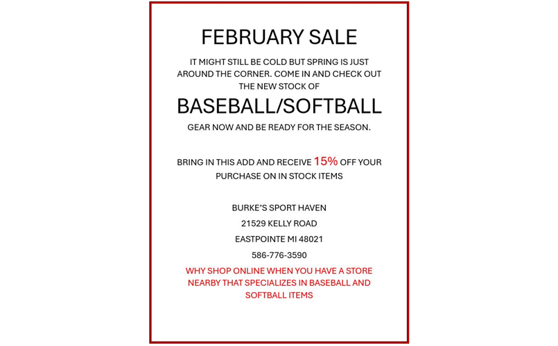 Burke's February Sale